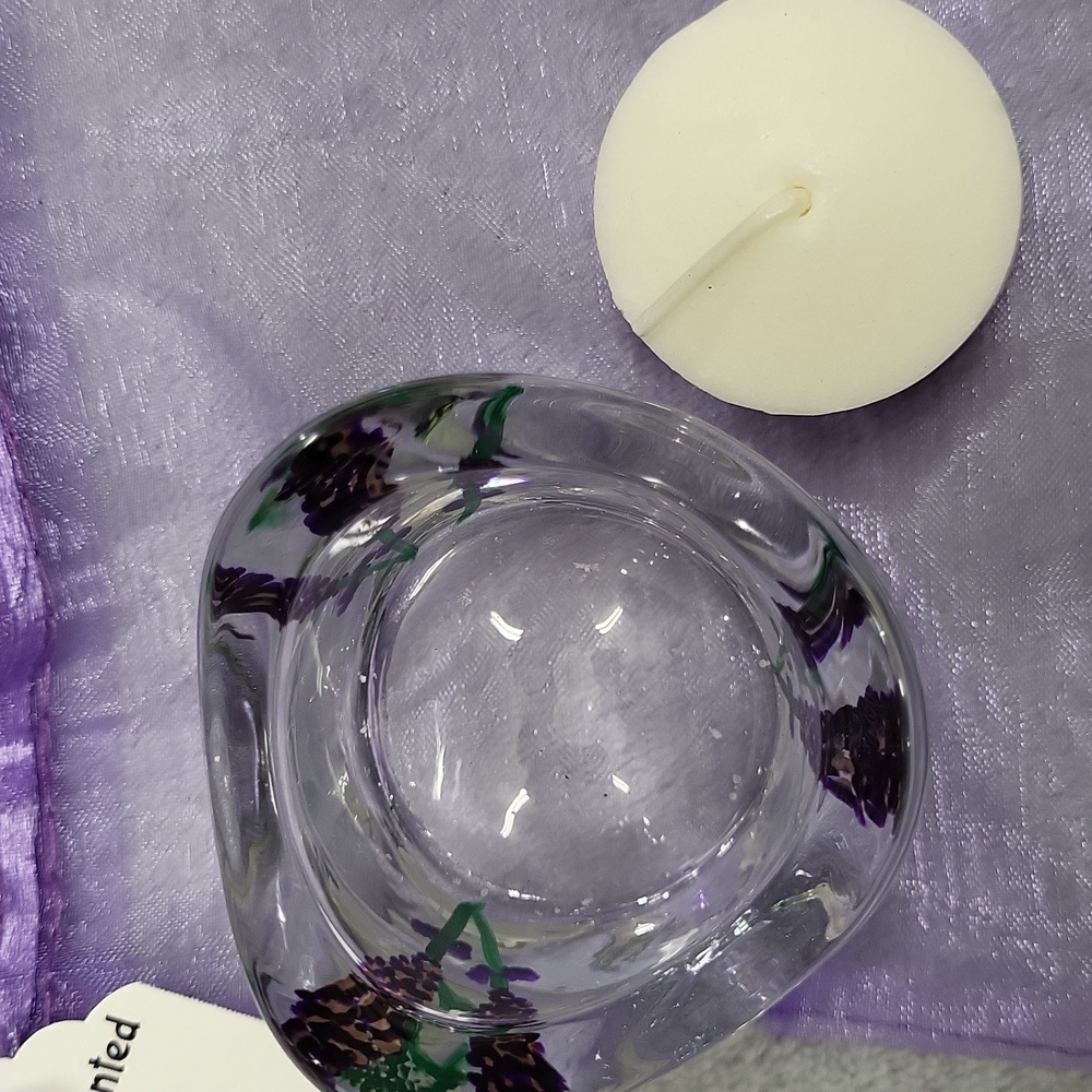 NWT Votive Candle, Holder, and Drawsting Bag ~ Unscented - Picture 7 of 9
